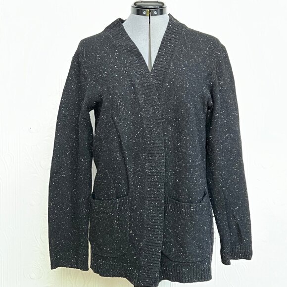 Seasalt edge to edge cardigan black donegal type wool size 14 UK or size 10 US - Picture 4 of 5